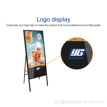 Suporte de chão para sinalização digital com tela LCD de publicidade de 43 polegadas